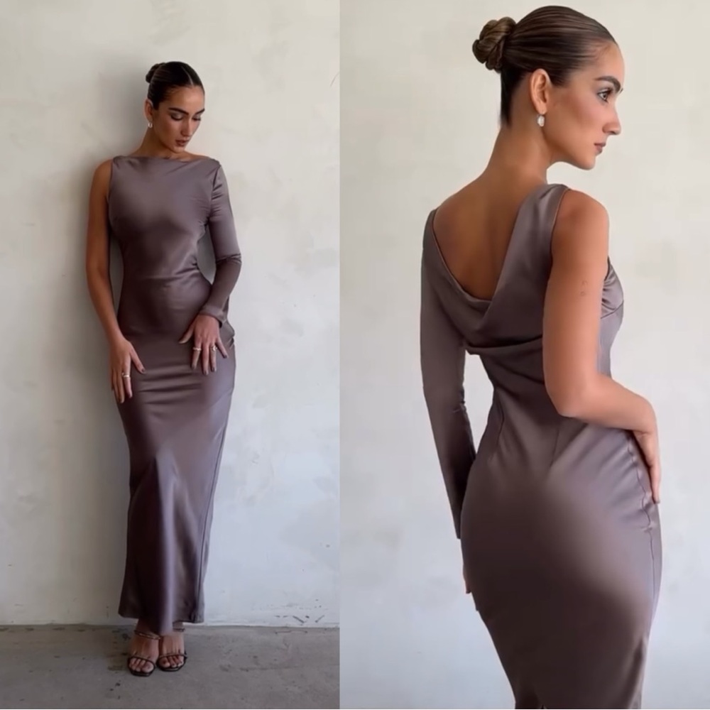 House of Cb 'Catiana' Asymmetrical Satin dress NWOT size M